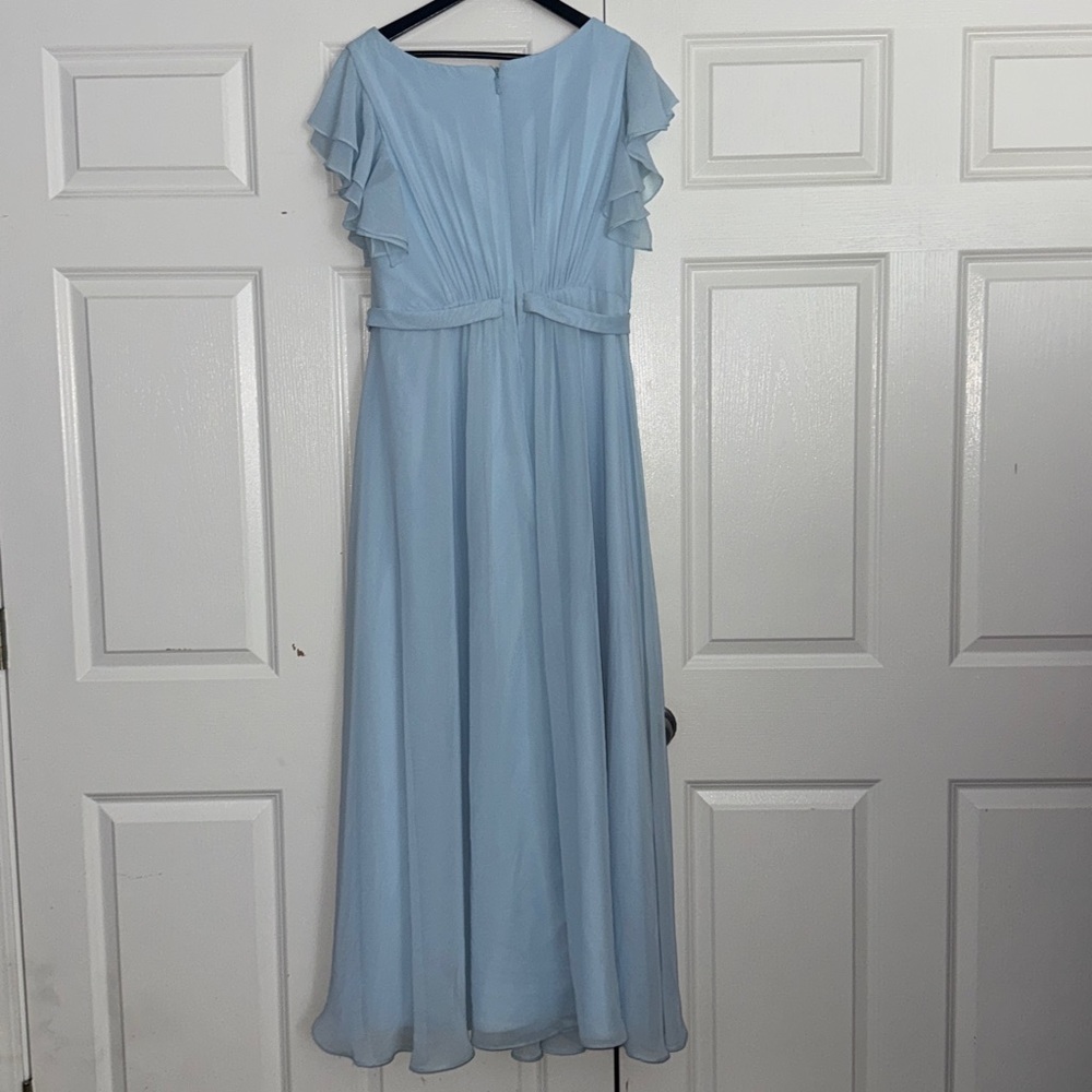 Azazie Daphne
A-Line Ruffled Chiffon Floor-Length Sky Blue Dress - Picture 5 of 12